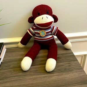Dan Dee Sock Monkey Red Striped 18" Collectors Choice Stuffy Plush Toy